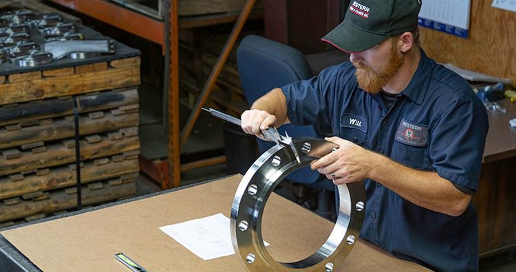 Quality inspection of a forged flange